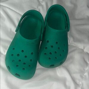 CROCS Teal Green Water Shoes with Ventilation Holes and Heel Strap